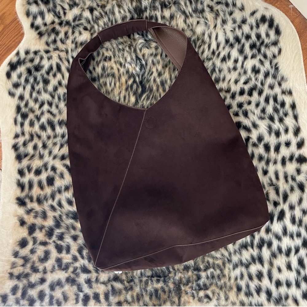 Banana Republic suede Slouchy Tote Bag Chocolate brown